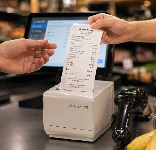 Receipt printing device