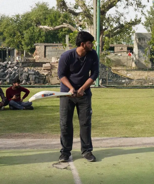 Batting action captured during match day