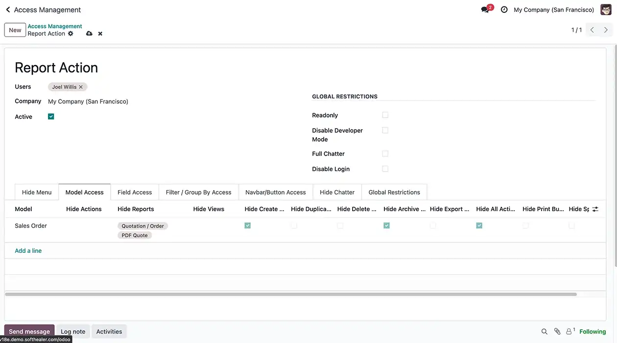 Report Action Access