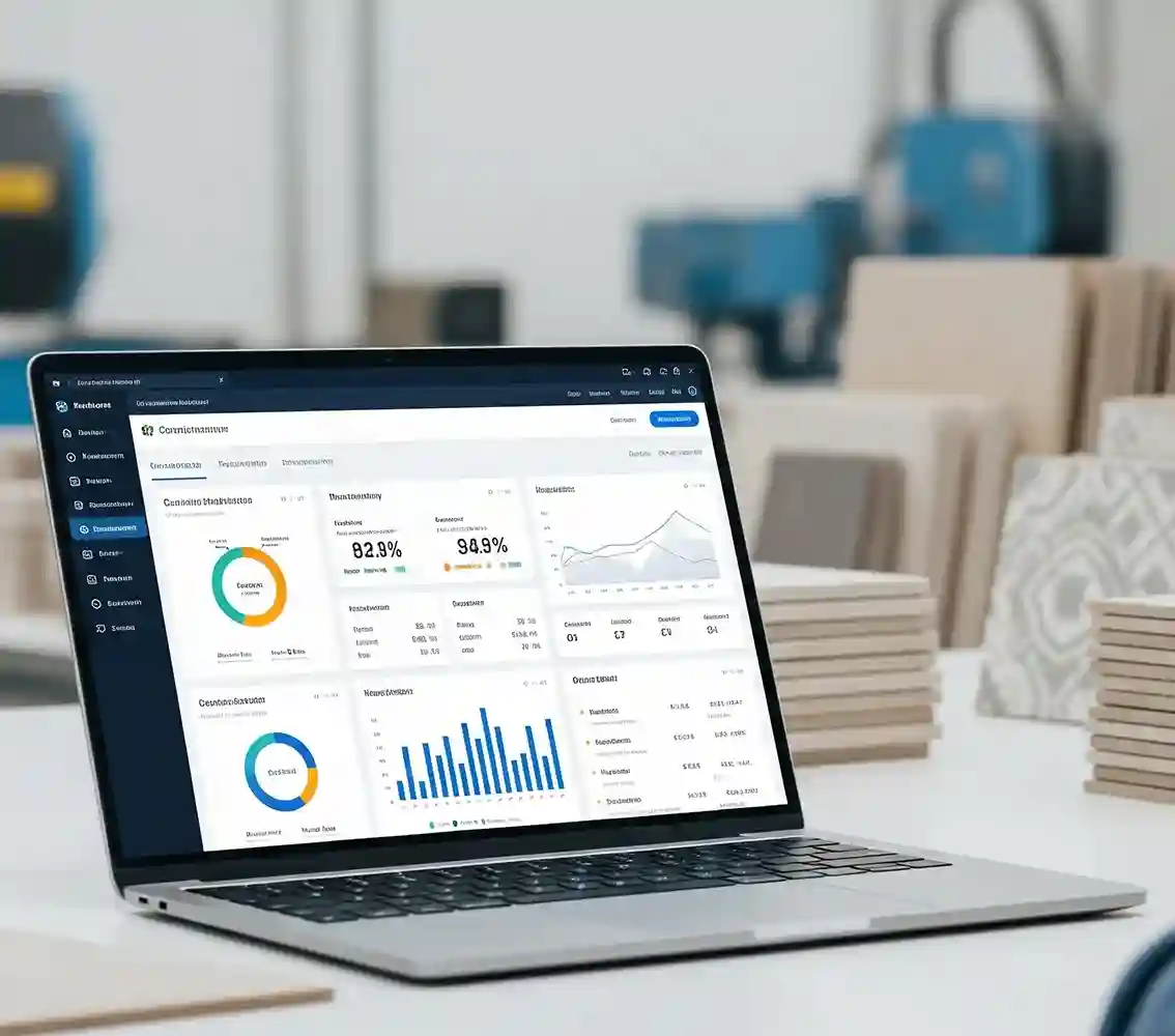Ceramic production monitoring dashboard with performance analytics
