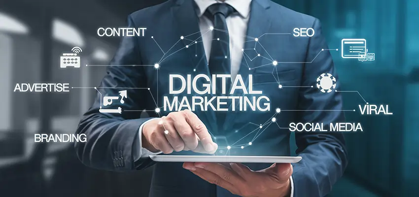 Digital marketing services - SEO, PPC, social media, content, email, and web design for brand growth