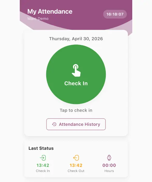 GPS-based attendance tracking