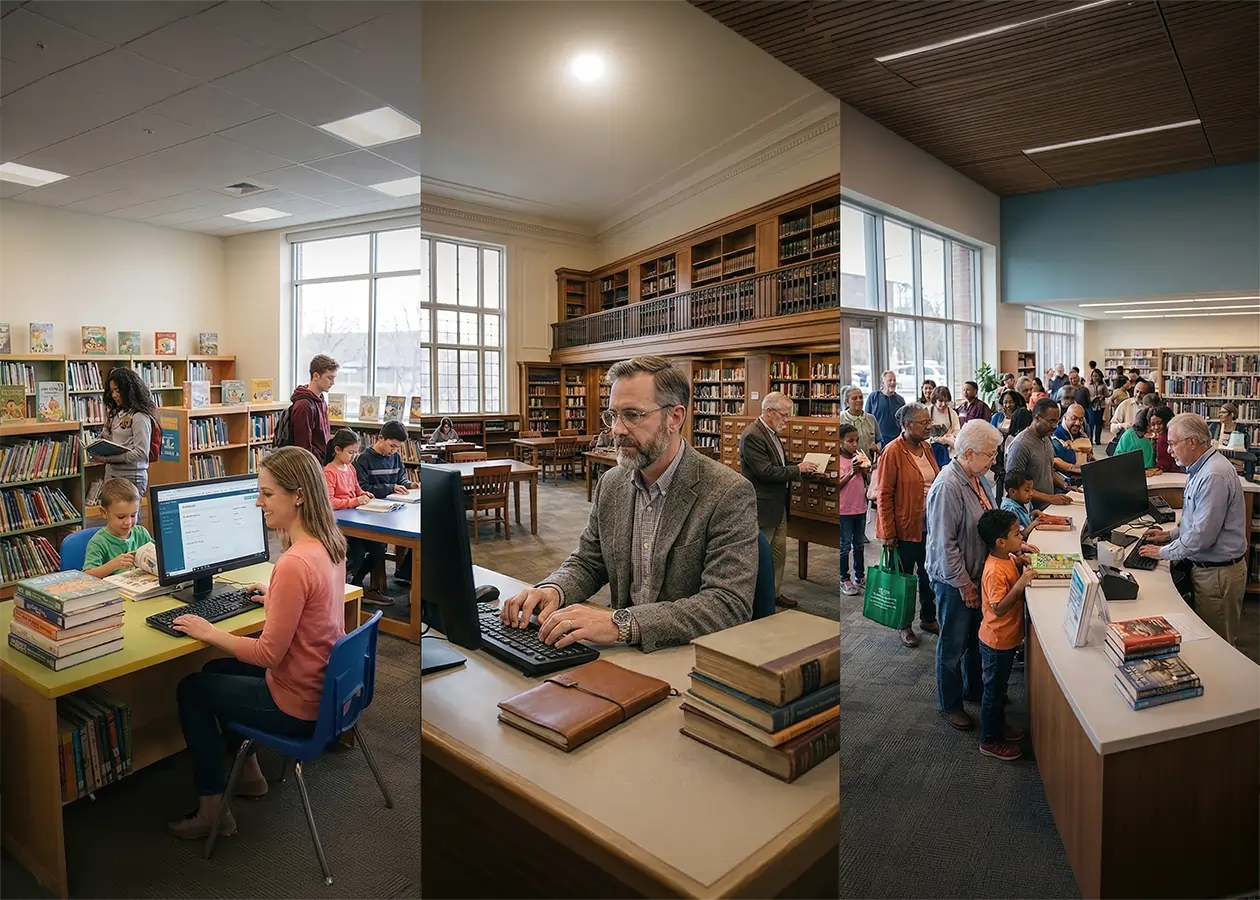 schools, colleges, public library system