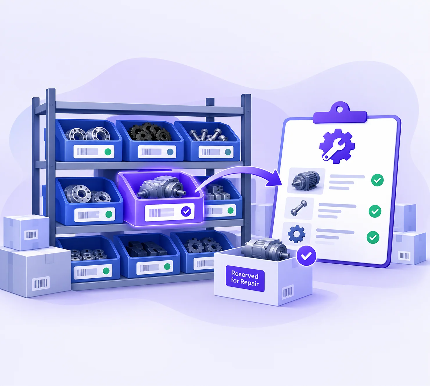 Machine Repair Inventory Management illustration