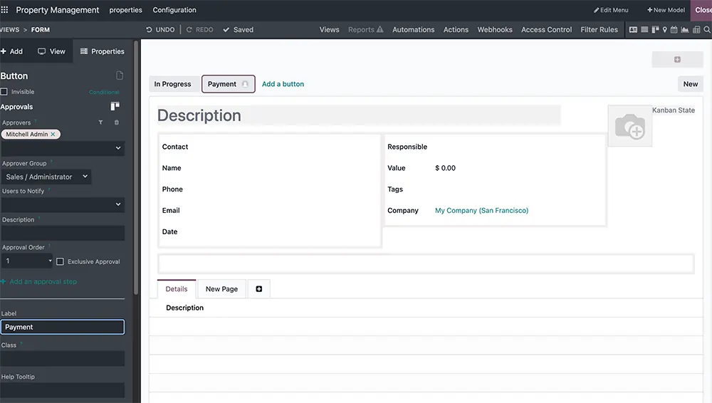 Odoo approval process for expenses and purchases