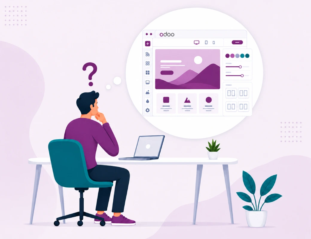 Odoo website theme design illustration