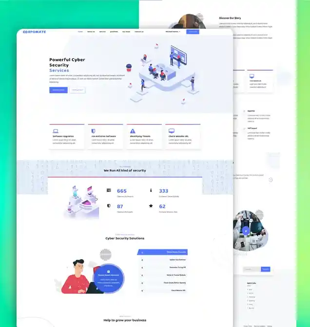 Odoo website theme development for cybersecurity