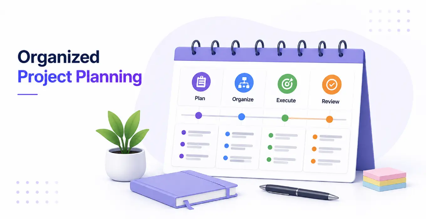 Organized project planning with stages and milestones