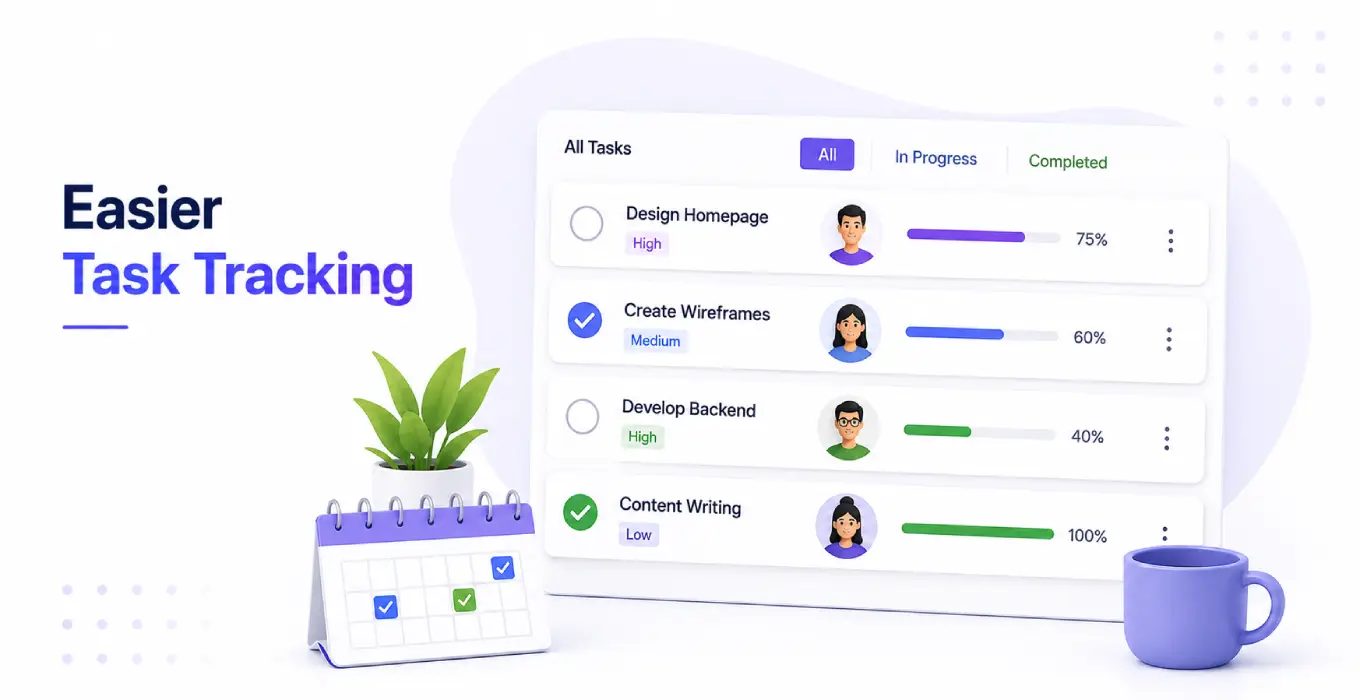 Easy task tracking with progress and deadlines