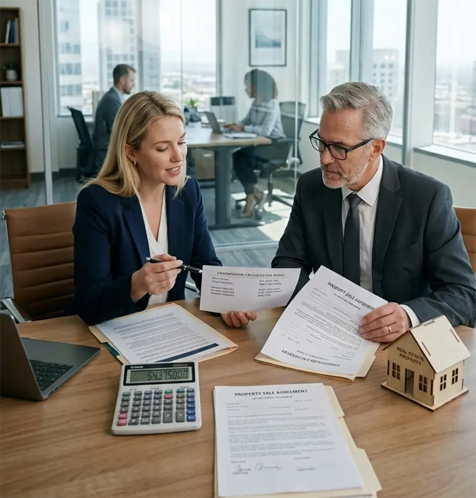 Real estate broker commission calculation