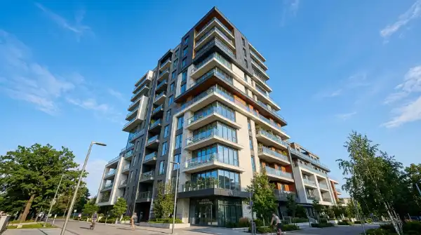 Property listings with images and community media