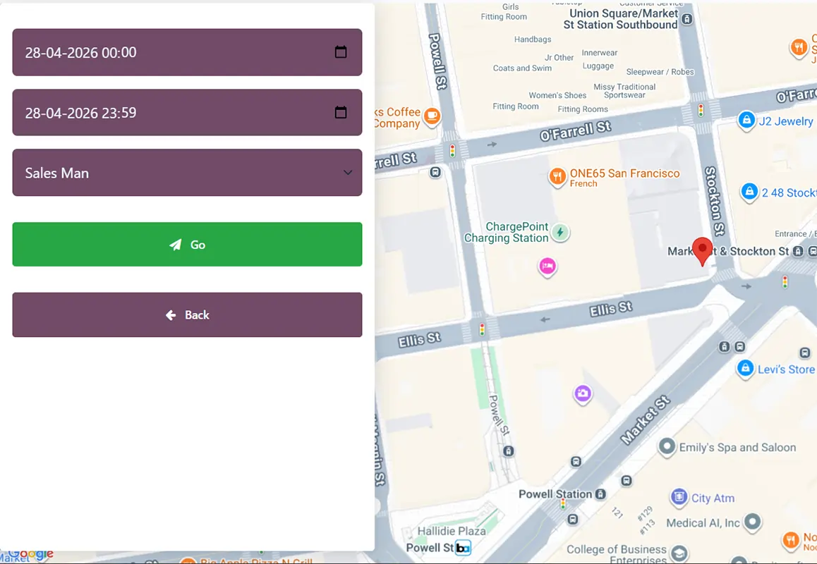GPS sales tracking app