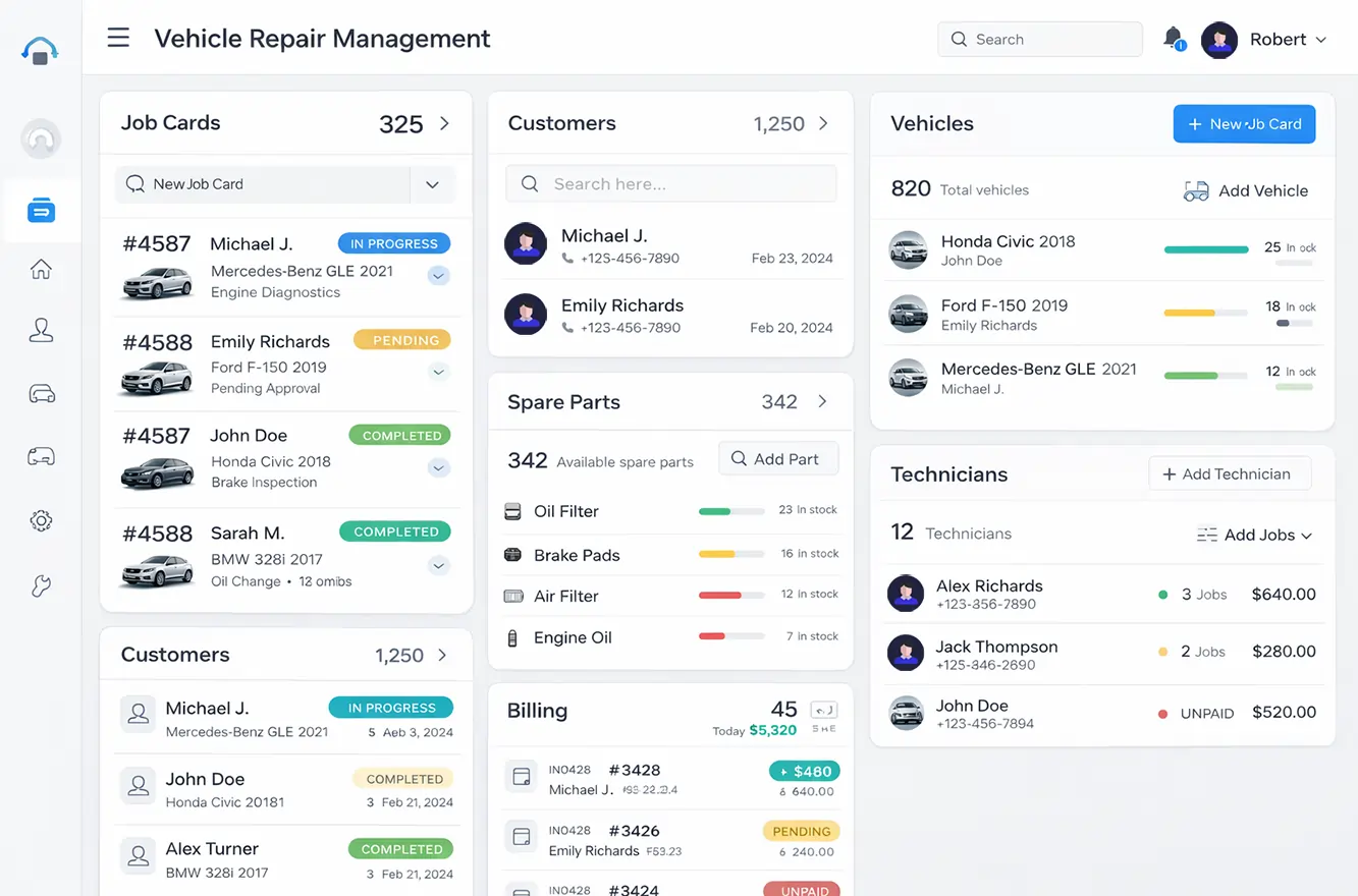Vehicle repair management system software overview for auto workshops