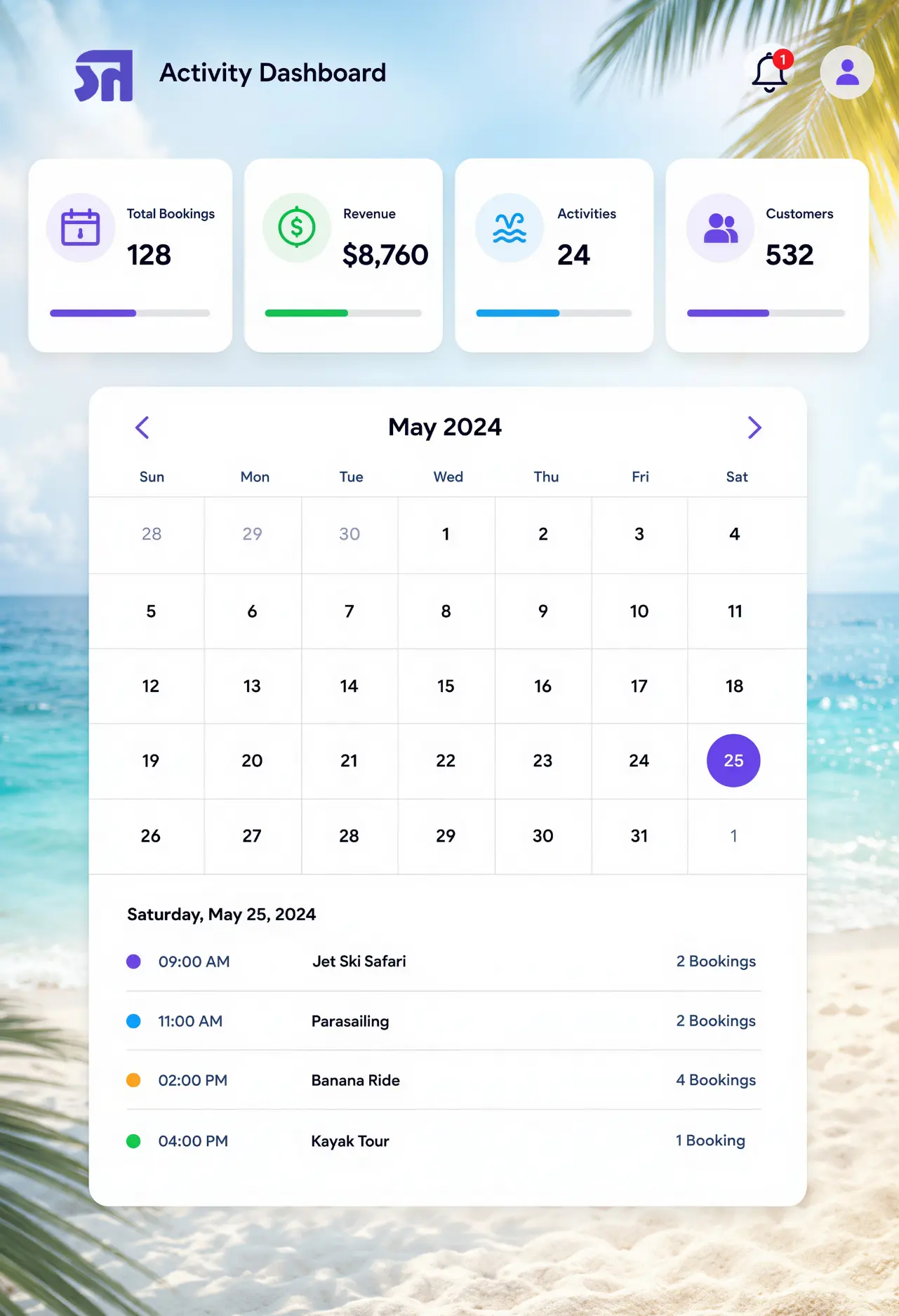 watersports booking software 