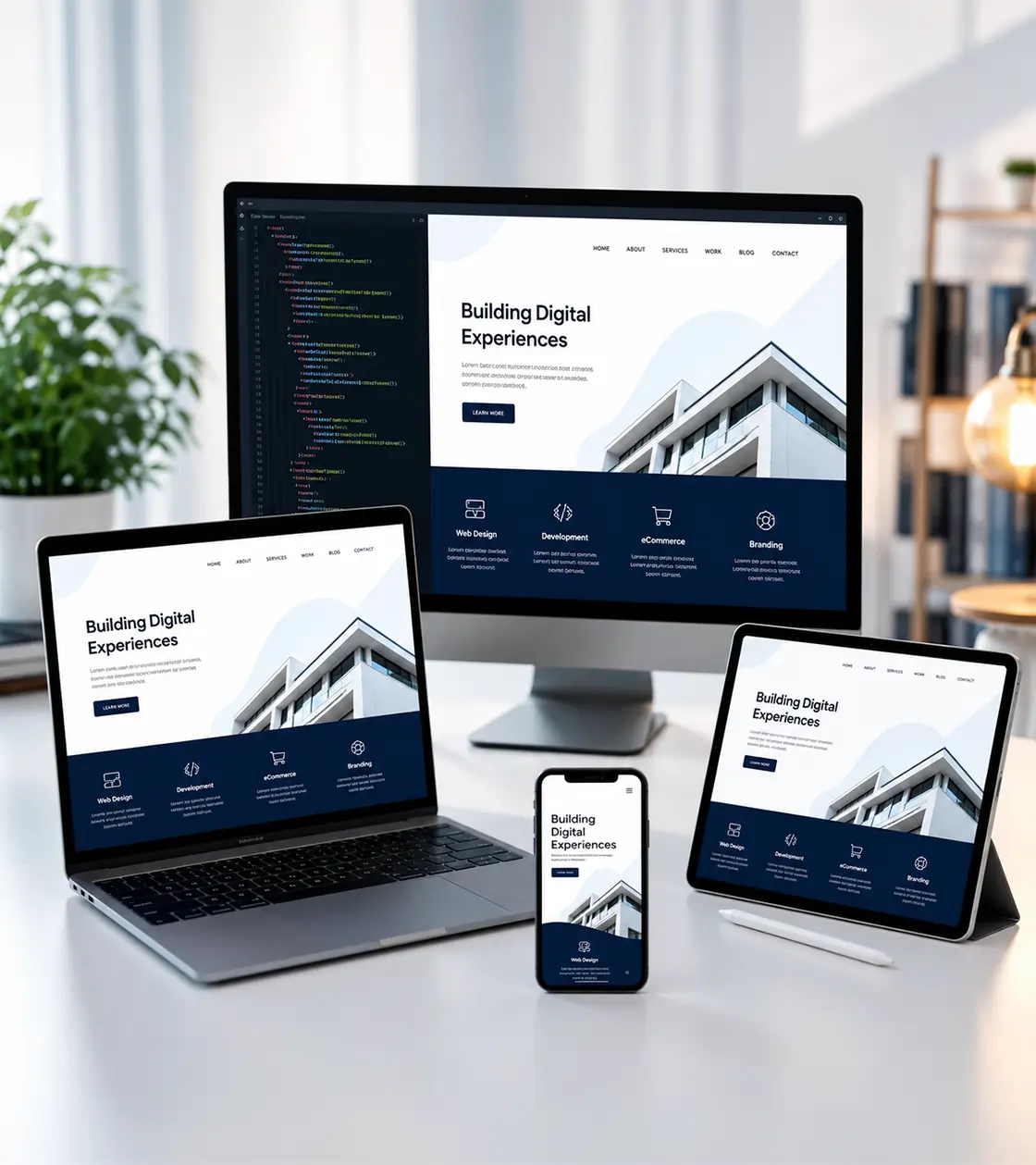 Minimal modern website interface
