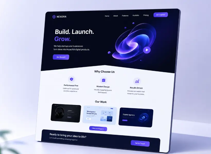Clean one page website layout