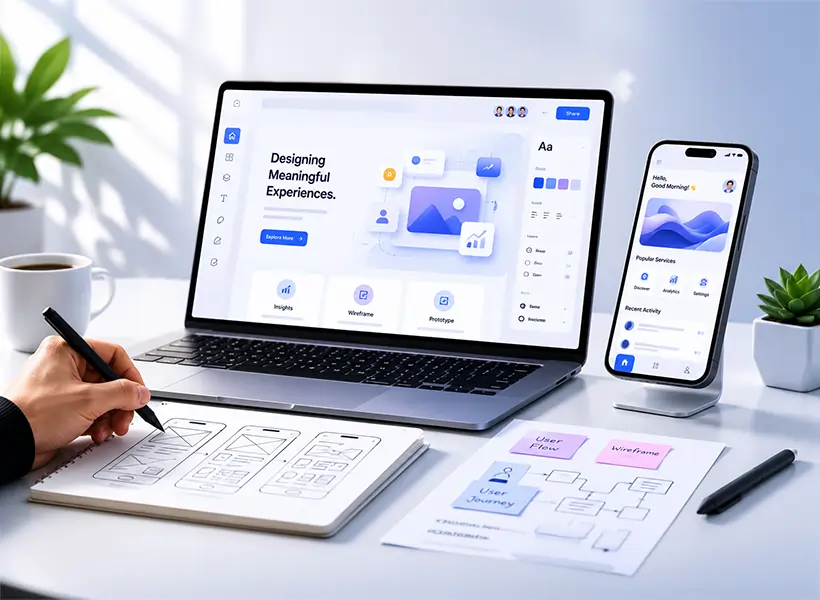 UI UX design workspace